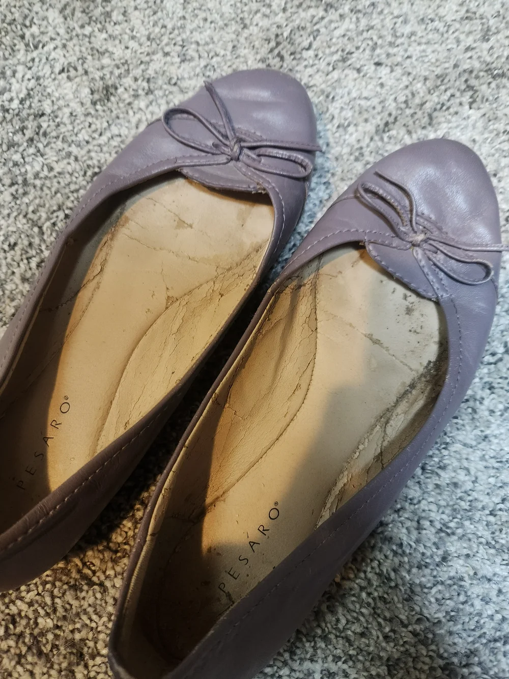 Pesaro Lavender Ballet Flats with Bow Accent